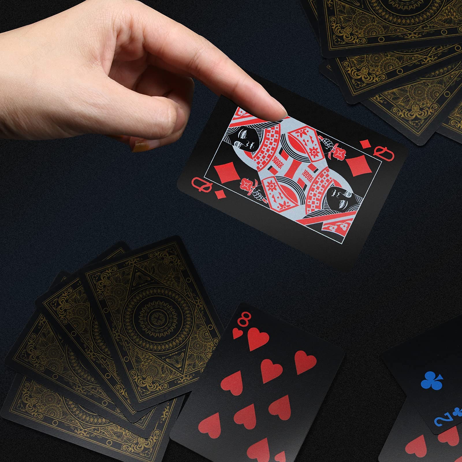 INTEGEAR 2 Decks Plastic Playing Cards - Waterproof, Durable Premium Poker Cards for Adults | Casino Night, Poker Parties, Card Games & Magic Tricks