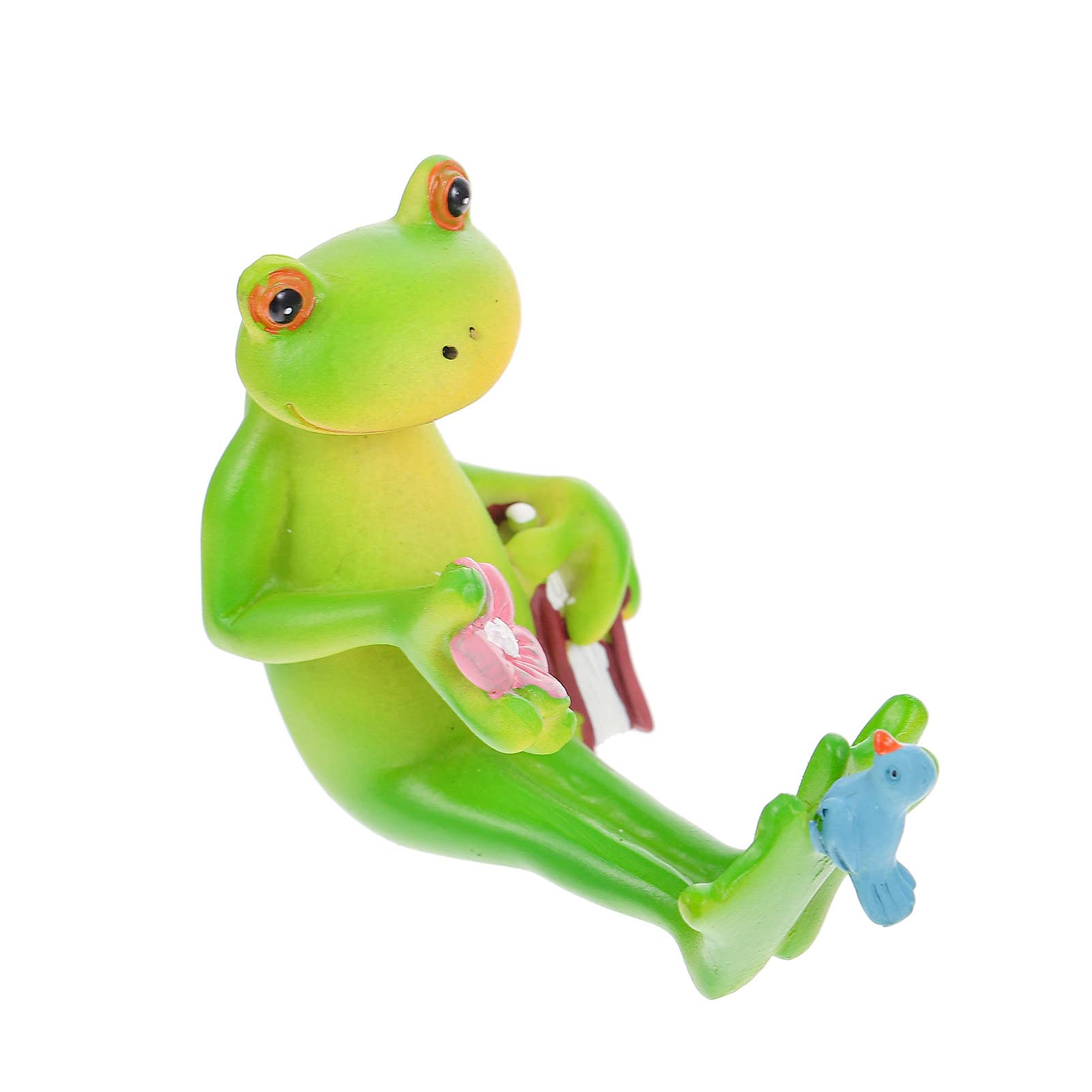 Charming Green Resin Frog Figurine - Mini Yoga Frog Statue for Office Desk, Garden Decor, Terrarium & Bonsai - Unique Couples Gift Idea for Home & Workspace Decorations