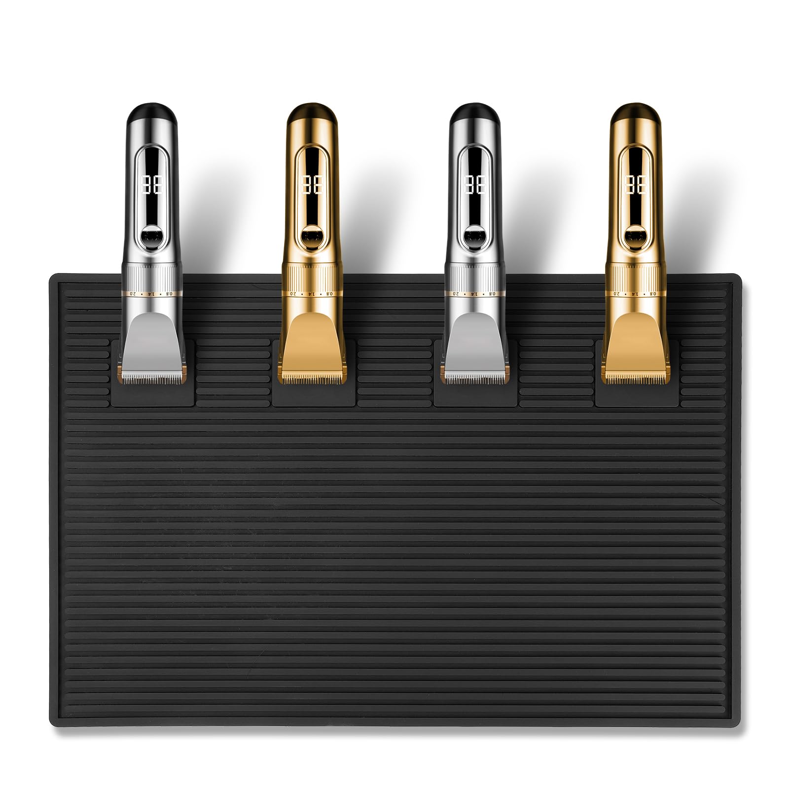 Professional Magnetic Barber Station Mat for Clippers - Non-Slip Stripe Organizer Mat, 19