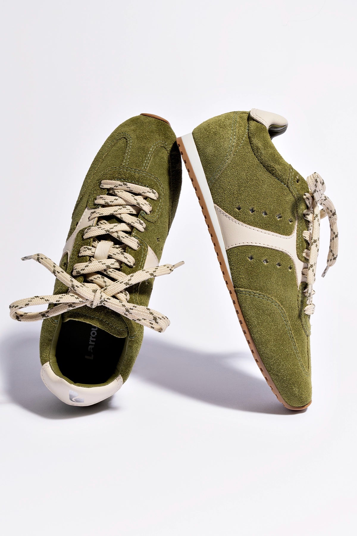 Stella Sneakers for Women - Seaweed Suede & Ivory Leather Casual Shoes | Comfortable Walking & Everyday Wear | Perfect for Work, Travel & Outfits
