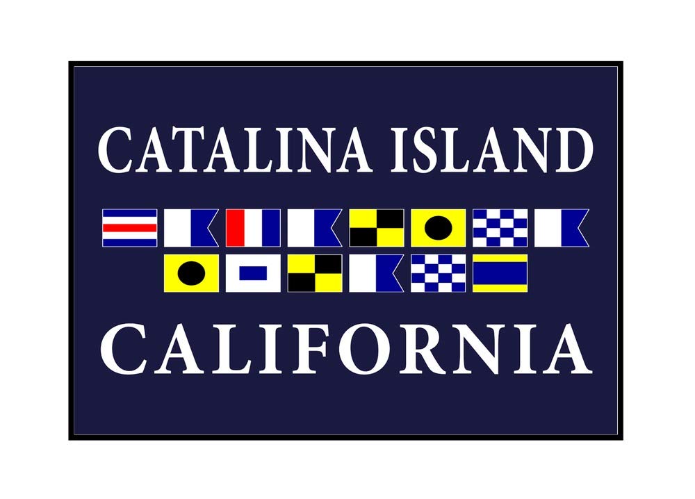Catalina Island California Nautical Flags Wall Art - 36x24 Framed Gallery Wrapped Canvas - Coastal Decor for Beach House, Office & Nautical Themed Rooms