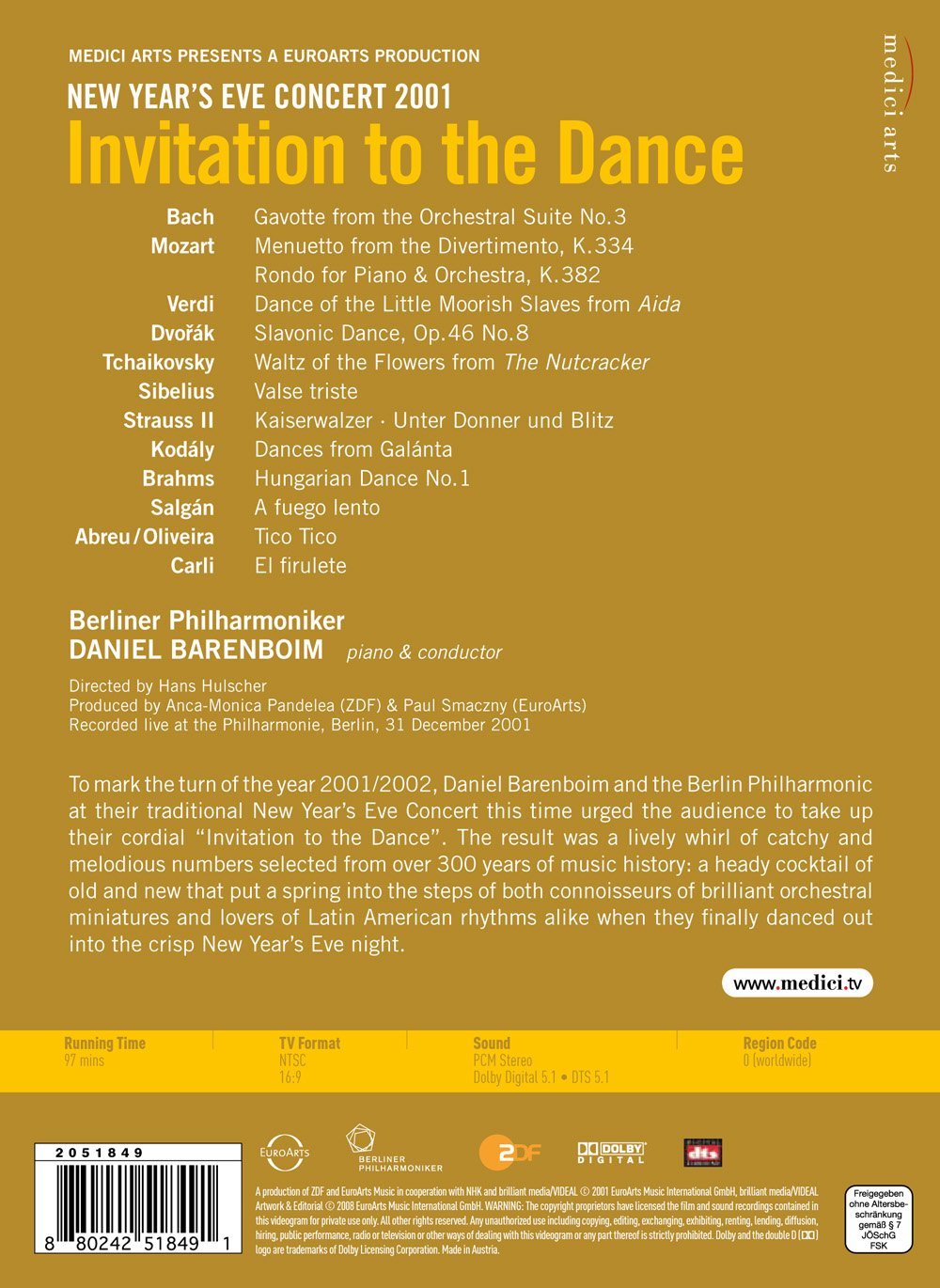 Berliner Philharmoniker - Invitation to the Dance Conducted by Daniel Barenboim | Classical Music CD | Perfect for Dinner Parties & Relaxation