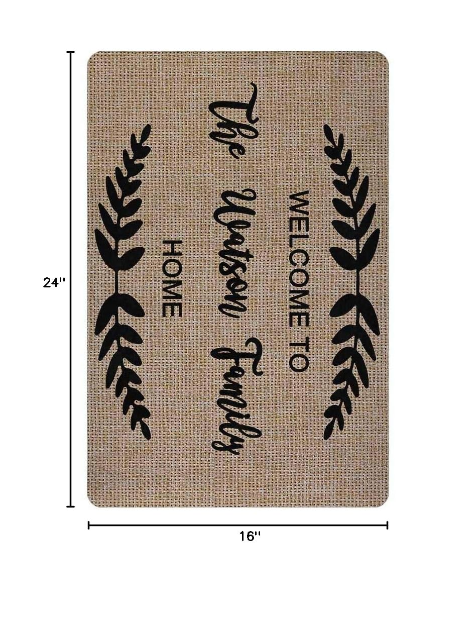 Personalized Welcome Door Mat with Custom Text & Name - Non-Slip Outdoor Entryway Rug for Front Porch, Home Entrance & Housewarming Gifts