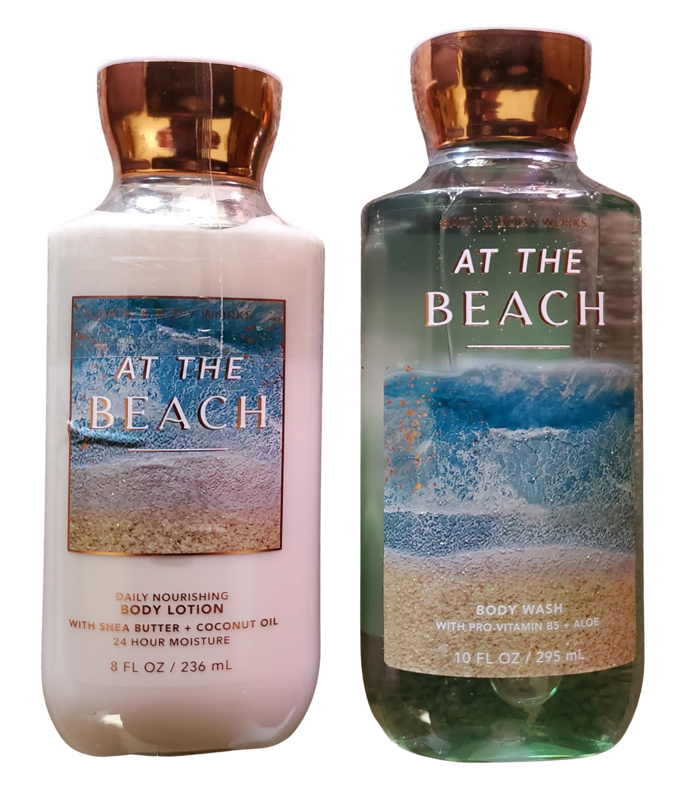 Bath & Body Works At The Beach Body Lotion & Shower Gel Set - 2 Piece Moisturizing & Refreshing Duo for Summer Skincare | Perfect for Beach Vacations, Pool Days & Tropical Getaways
