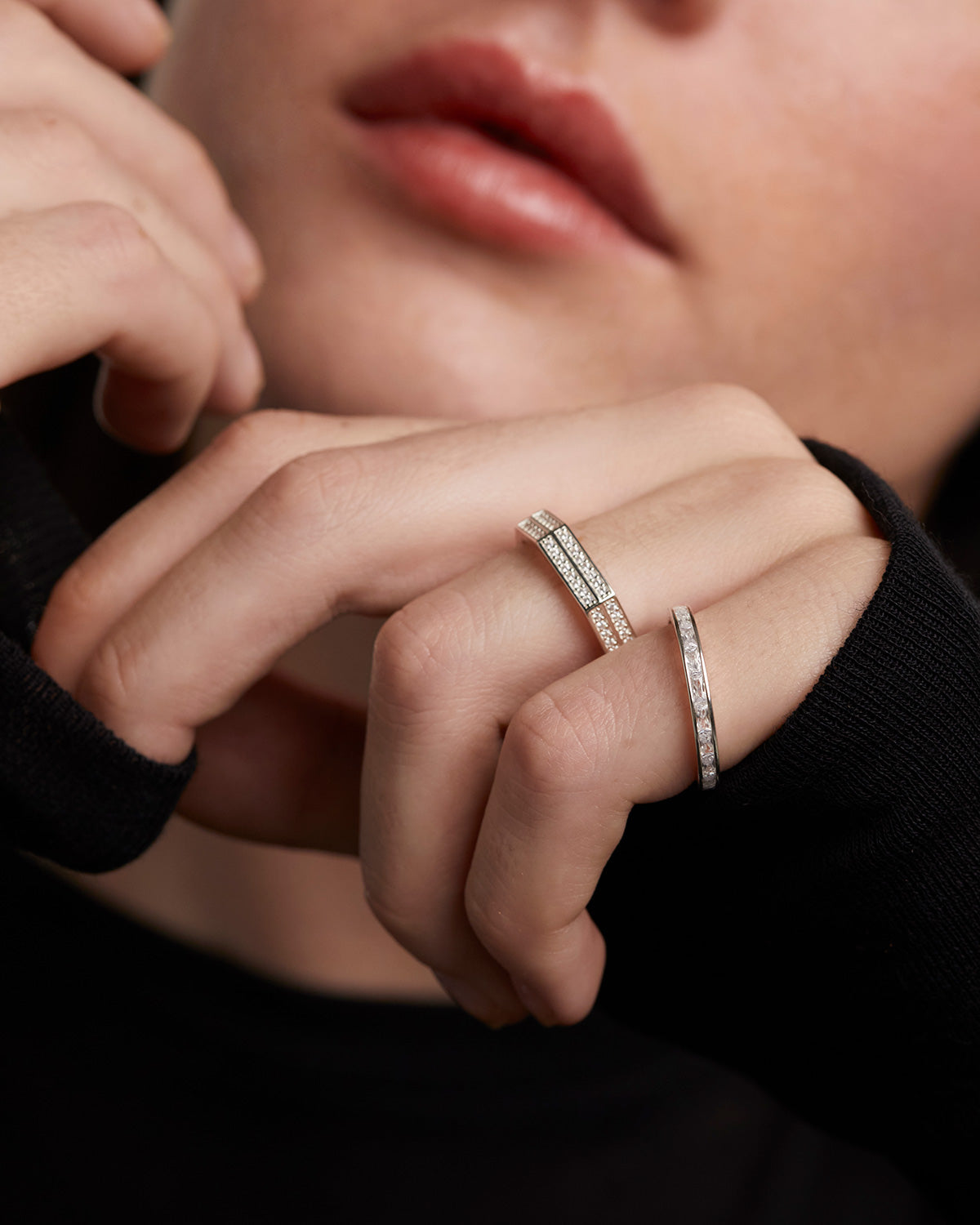 GRID Vienna Silver Ring for Women - Elegant Sterling Silver Band Jewelry for Everyday Wear & Special Occasions