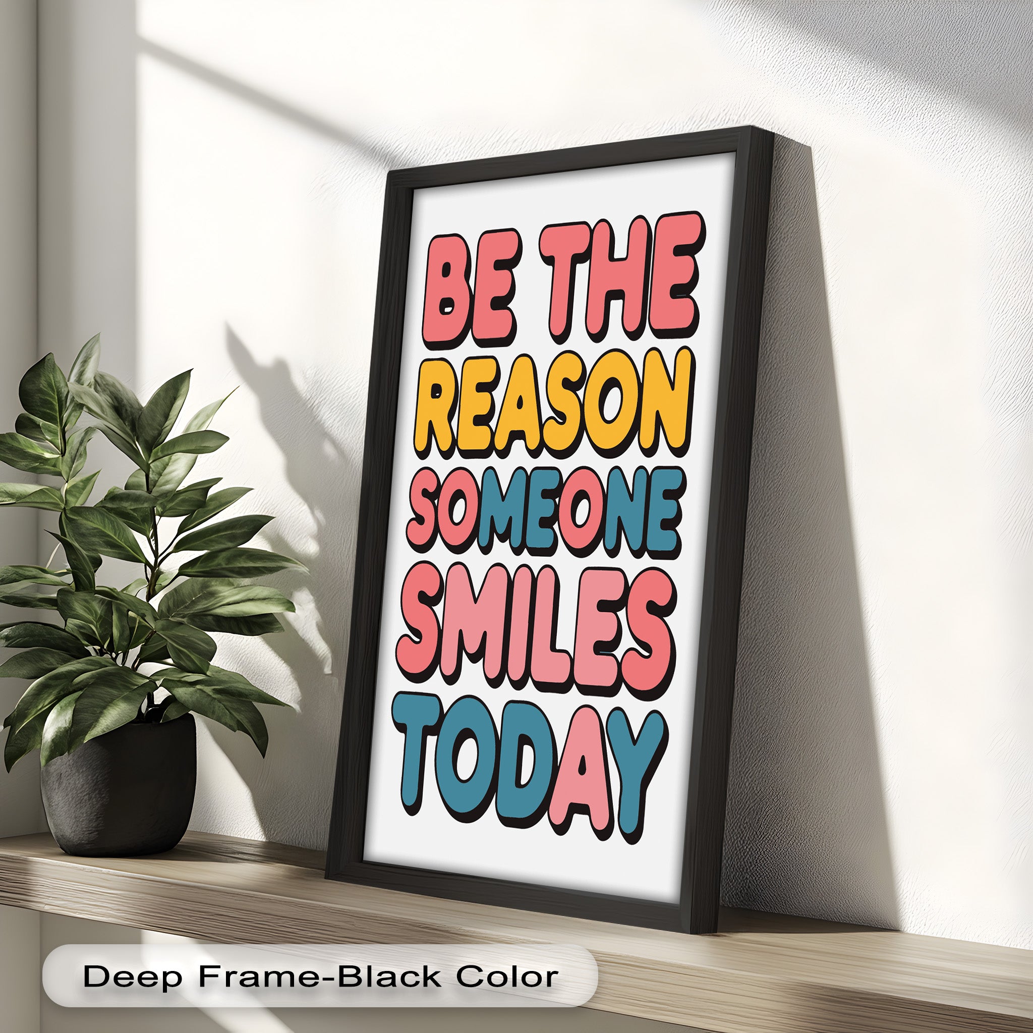 Be the Reason Someone Smiles - Handmade Oil Painting Wall Art for Living Room, Bedroom & Office Decor | Unique Gift Idea for Home & Holidays