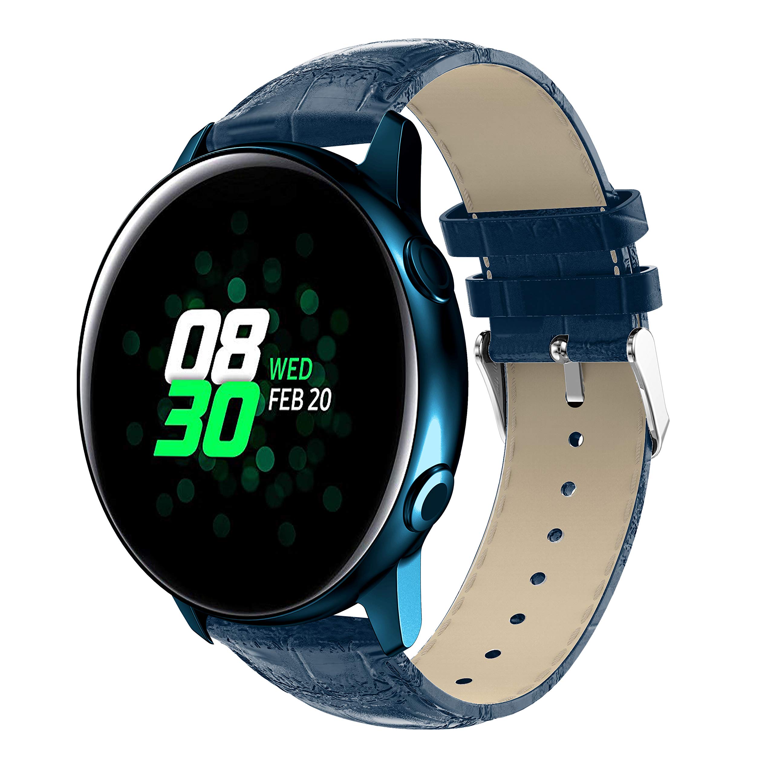 Premium 20mm Leather Watch Band for Samsung Galaxy Watch Active (40mm) & Galaxy Watch (42mm) - Quick Release Strap, Comfortable Wristband Replacement - Perfect for Workouts, Office & Everyday Wear