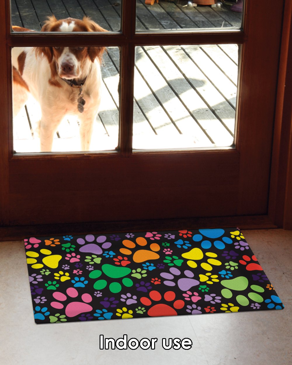 Toland Home Garden 800088 Puppy Paws Dog Door Mat 18x30 Inch - Non-Slip Indoor/Outdoor Welcome Mat for Entryway, Front Door, Patio - Absorbs Dirt & Moisture, Perfect for Pet Owners