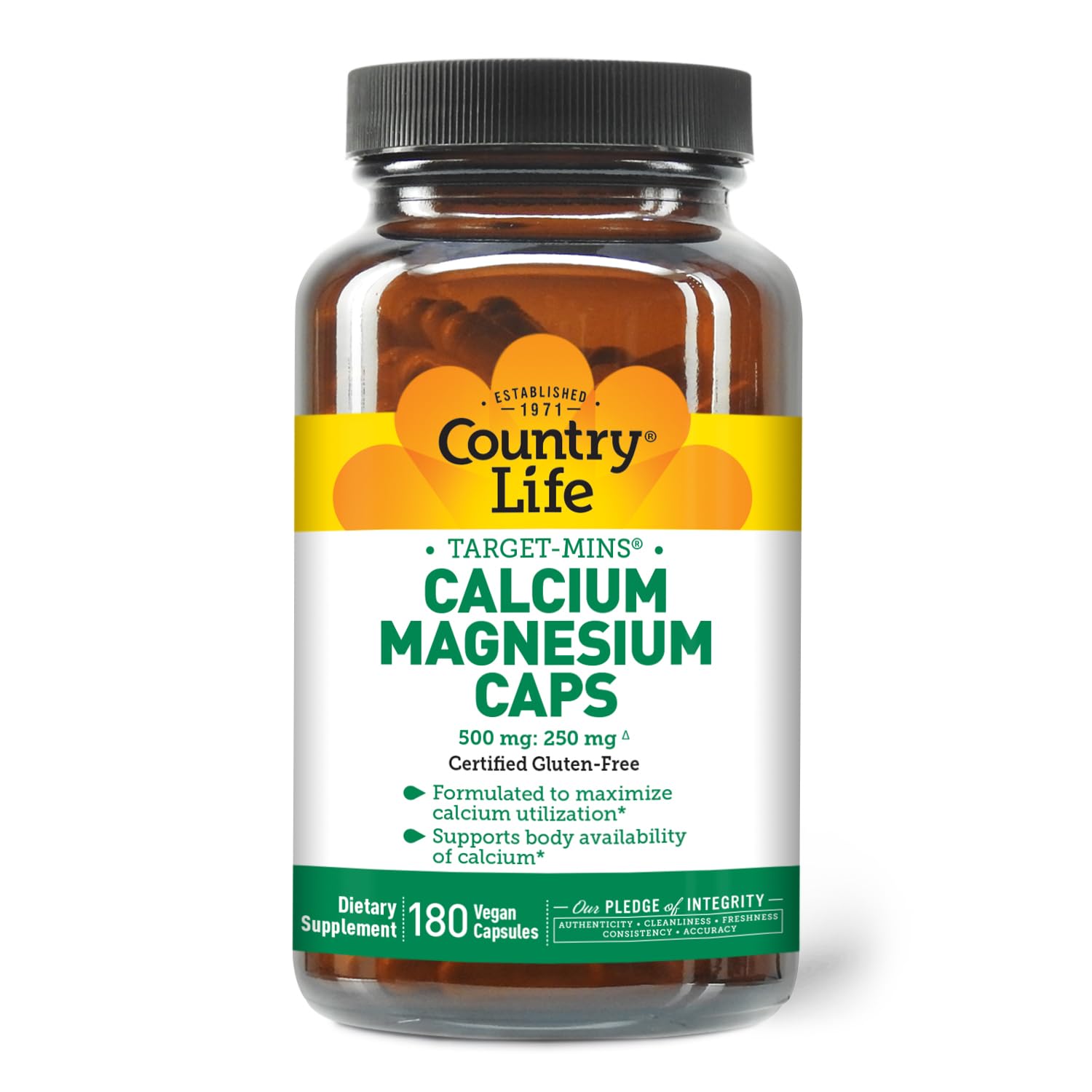 Country Life Target-Mins Calcium Magnesium Complex - 1000mg Calcium & 500mg Magnesium Supplement | Gluten-Free, Bone Health Support | Ideal for Active Lifestyles & Post-Workout Recovery