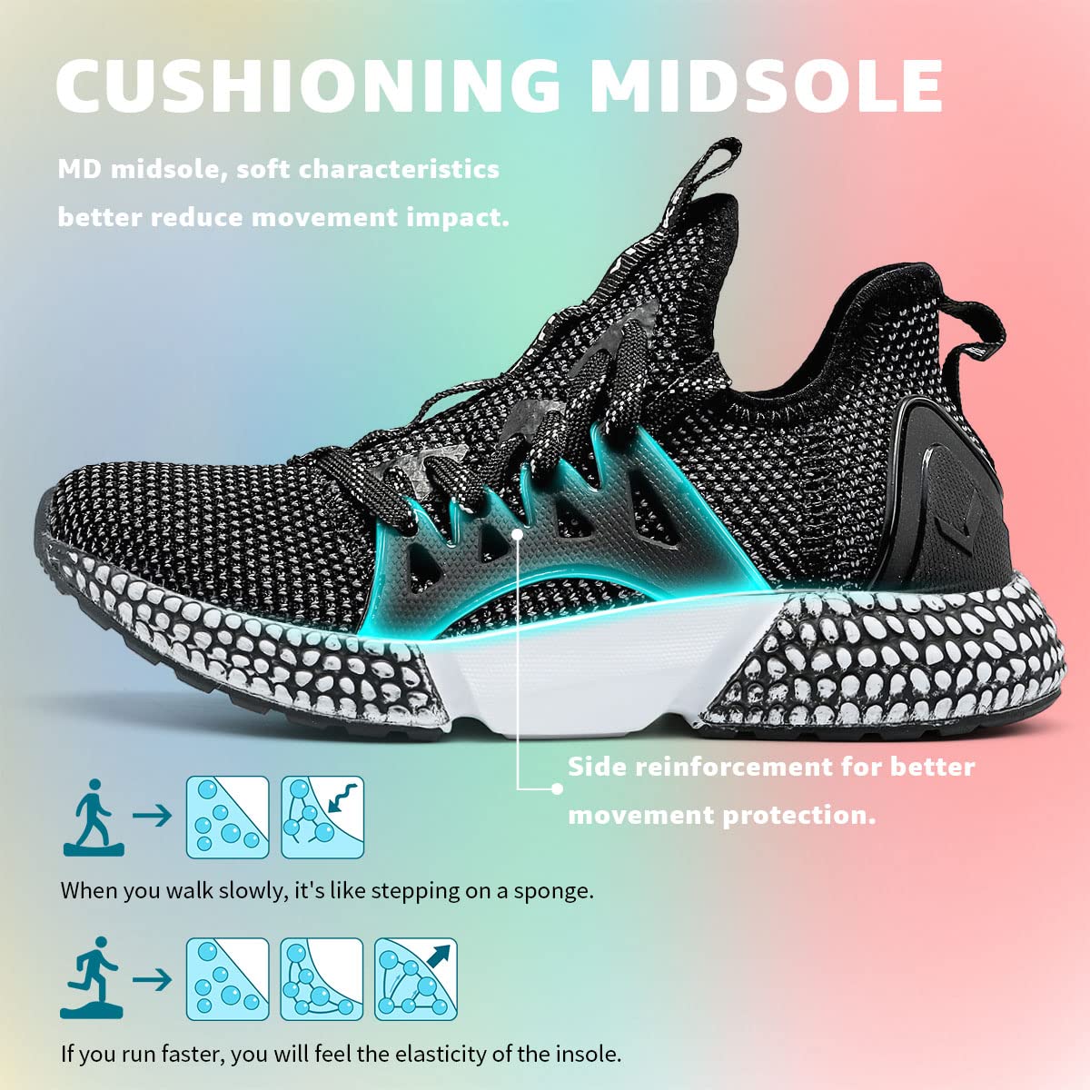 WETIKE Breathable Mesh Slip-On Running Shoes for Men Women - Lightweight Comfortable Sneakers for Jogging, Walking, Gym & Daily Wear