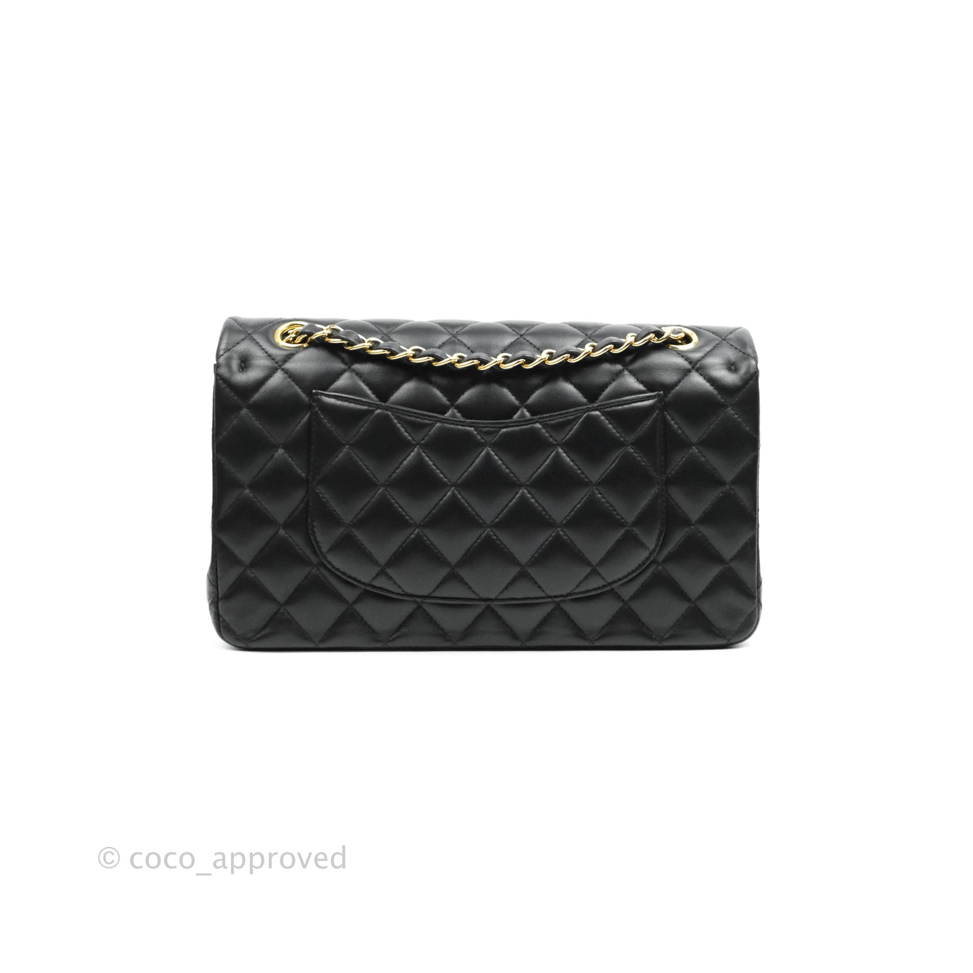 Chanel Classic Medium/Large Flap Bag - Black Lambskin Leather with Gold Hardware | Luxury Handbag for Women, Perfect for Evening Events & Special Occasions