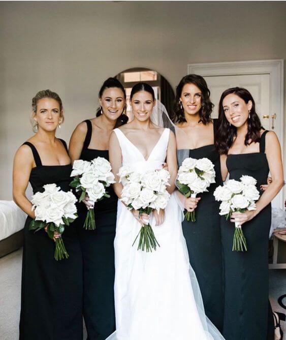 Affordable Black Mermaid Bridesmaid Dresses - Square Neck Sleeveless Formal Gown for Wedding Guests | Perfect for Evening Parties, Cocktail Events & Special Occasions