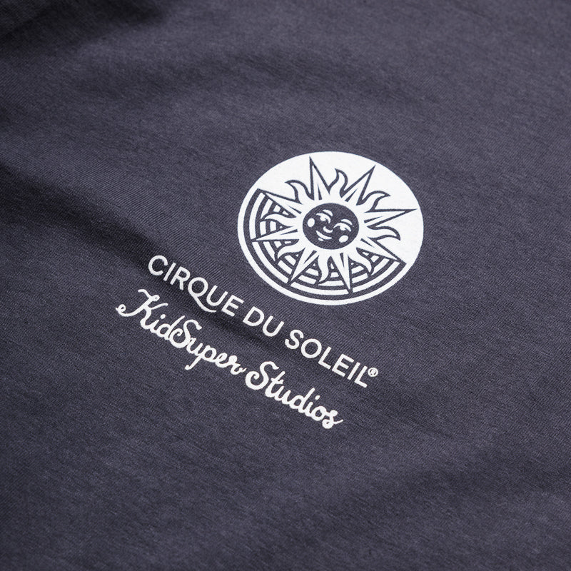 KidSuper Cirque Du Soleil No Head Graphic T-Shirt - Washed Black Cotton Tee for Men - Casual Streetwear & Concert Outfit