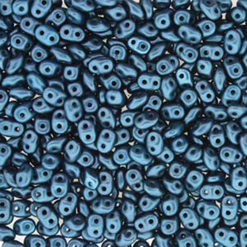 SuperDuo Pastel Petrol 2.5x5mm Czech Glass Seed Beads with 2 Holes - 100g Bulk Pack for Jewelry Making, Beading Crafts & DIY Projects