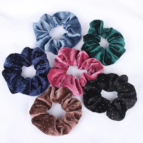 Velvet Scrunchies Hair Ties - Soft Elastic Hair Bands for Women (6-Pack, Assorted Colors) | Perfect for Ponytails, Buns & Everyday Hair Styling - Gentle Hair Accessories for Work, Gym & Casual Wear