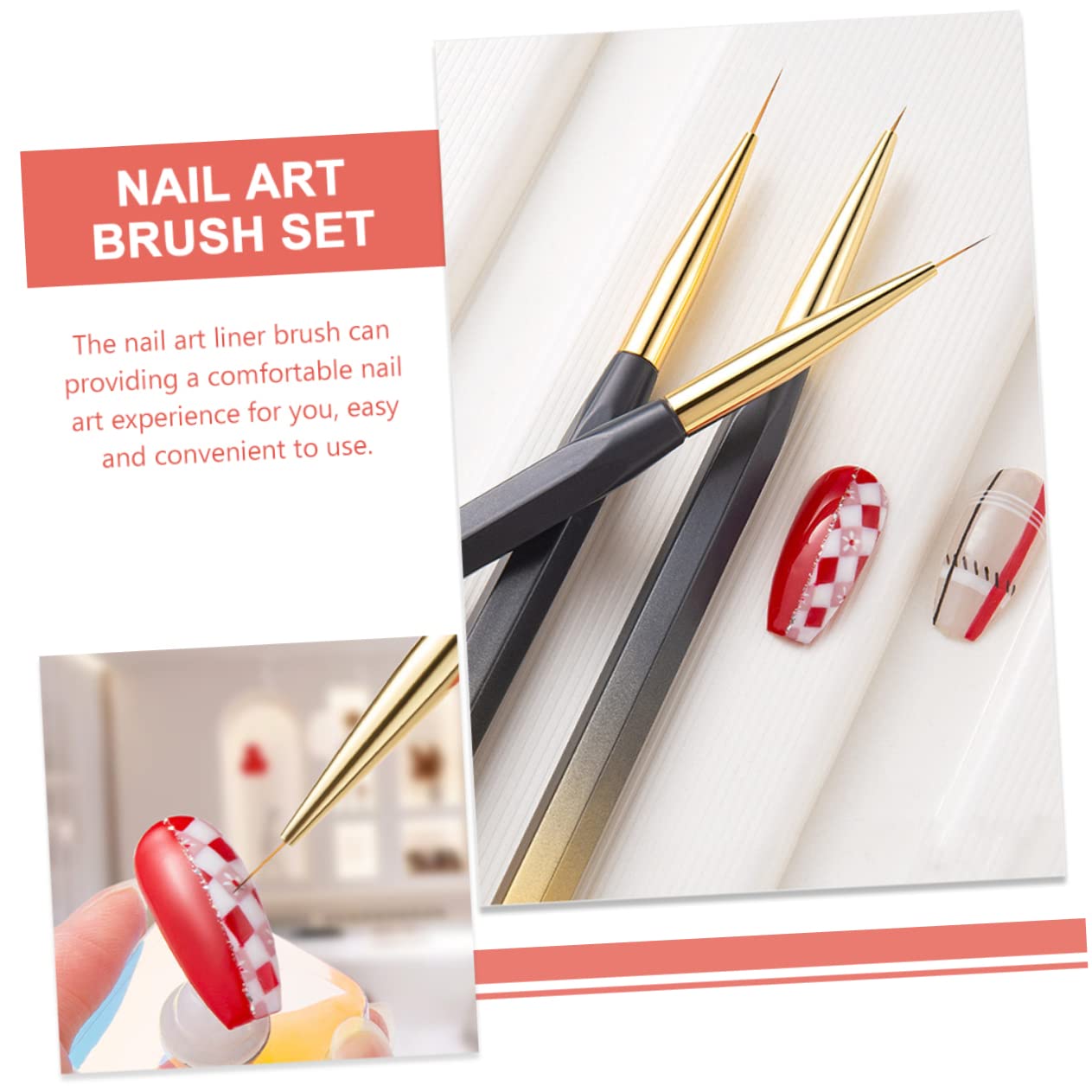 12 Pcs Professional Nail Art Liner Brush Set - Nail Design Manicure Tools with Nylon Wool Tips for Salon & Home Use - Perfect for Gel, Acrylic & DIY Nail Art