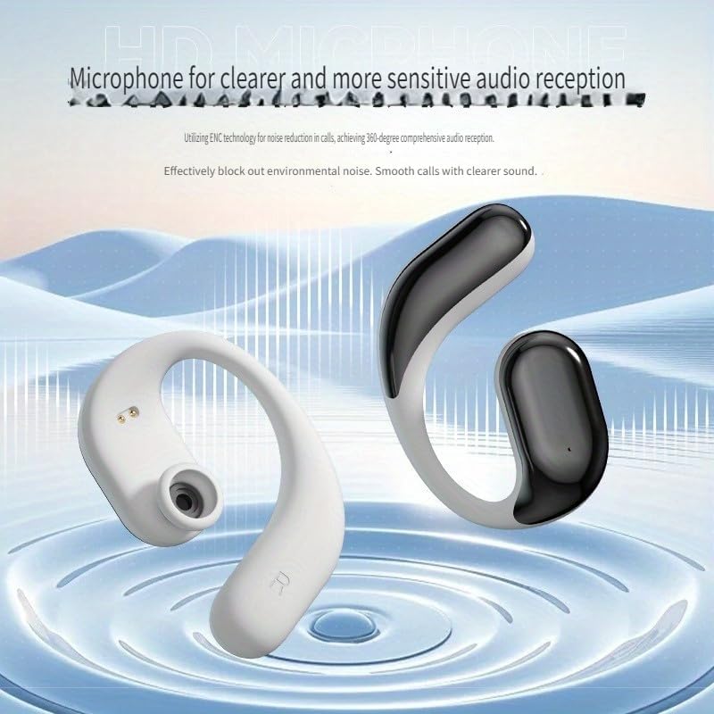 New M65 Bluetooth Headset - Wireless Open-Ear Bone Conduction Headphones with 30H Ultra-Long Battery Life, Comfortable Non-In-Ear Design for Sleeping, Driving, Hiking & Cycling (Black) | Perfect for Workouts, Office Calls & Outdoor Adventures