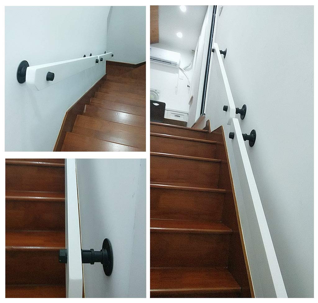 9ft White Non-Slip Solid Wood Stair Railing - Premium Pine Interior Handrail for Stairs & Safety Bars | Perfect for Home, Office & Commercial Spaces
