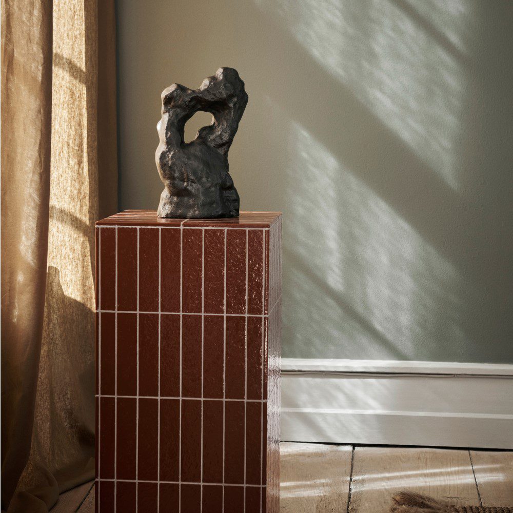 FERM LIVING Pillar Pedestal - Modern Brown Wooden Display Stand for Home Decor | Perfect for Living Room, Bedroom, or Office Shelf Decor
