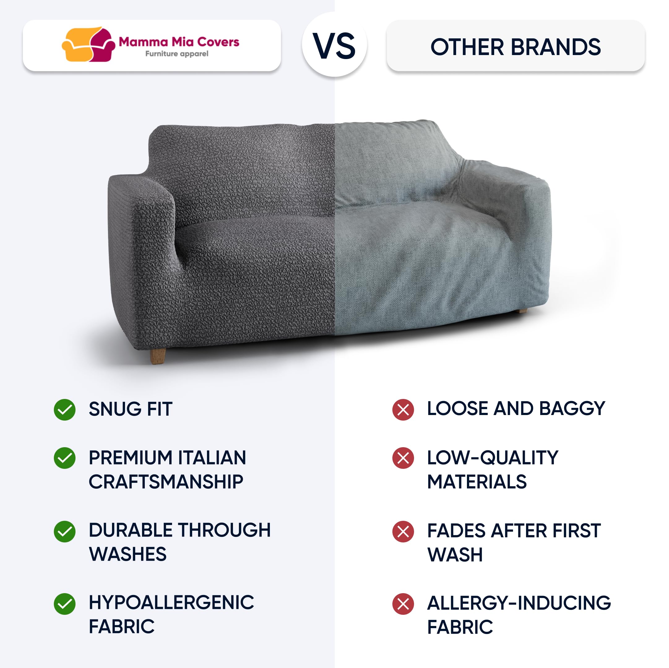 PAULATO BY GA.I.CO. Oversized Loveseat Slipcover - Stretch Sofa Cover for Chairs & Couches - 1-Piece Washable Microfiber Protector (Mango) - Perfect for Living Room, Bedroom & Home Decor