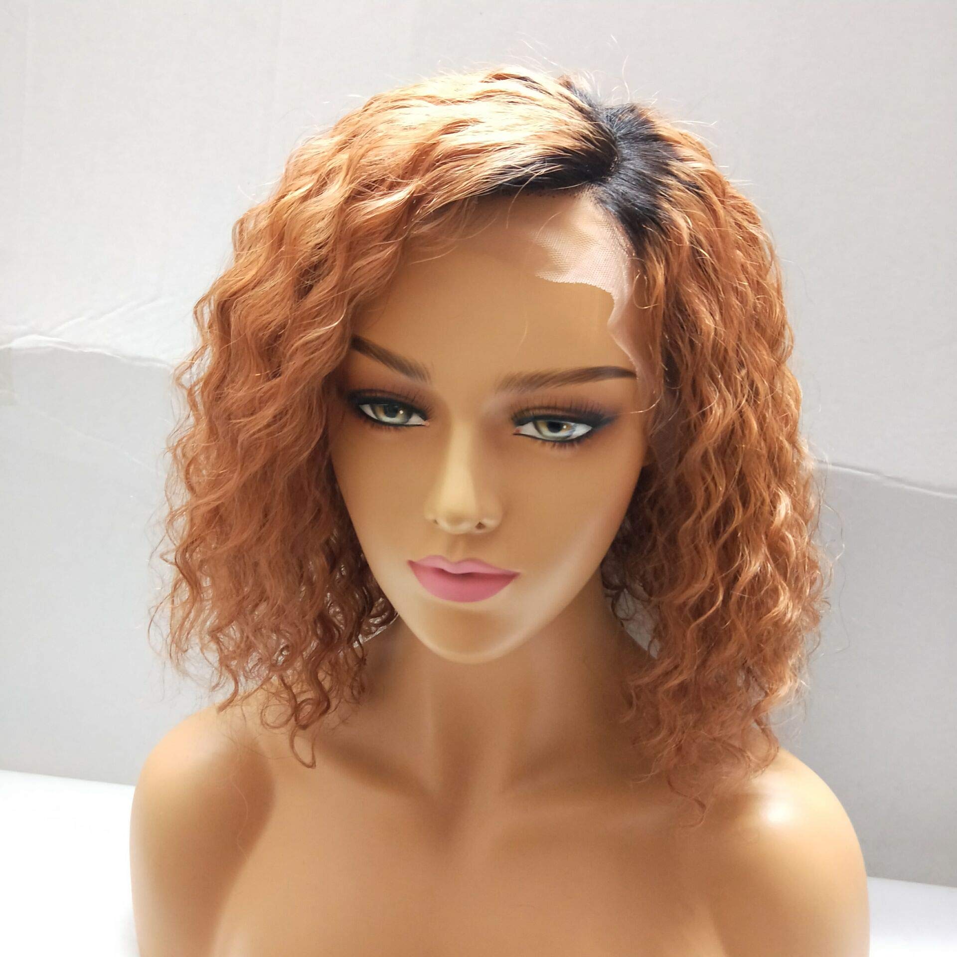 1B/30 Ombre Curly Human Hair Wig 13x6 Lace Front Wig for Black Women - Brazilian Remy Hair with Pre-Plucked Hairline & Baby Hair (150% Density) | Perfect for Daily Wear, Parties & Special Occasions