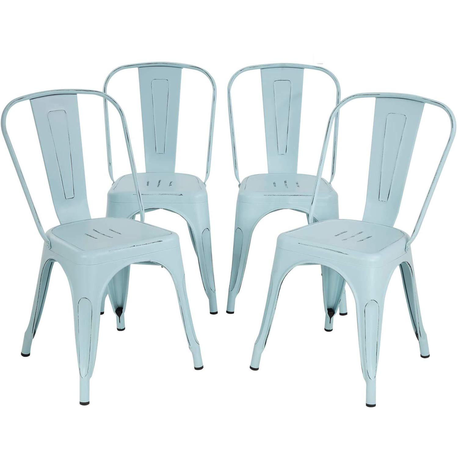 4 Pack Metal Dining Chairs Set - 18