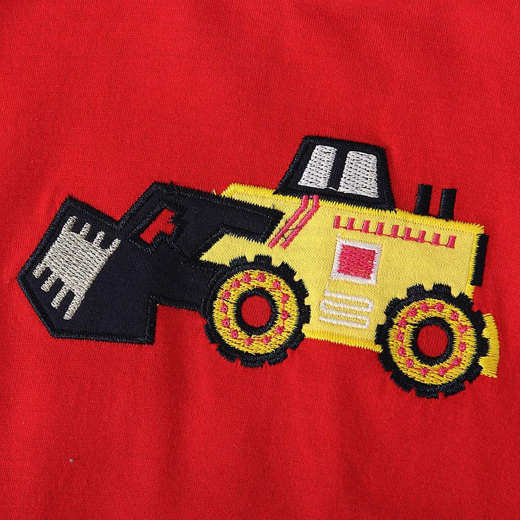 Cartoon Short Sleeve T-Shirt & Shorts Set for Boys 1-2 Years - Cute Printed Kids Winter Clothes (Red) - Perfect for Playtime, School & Family Outings