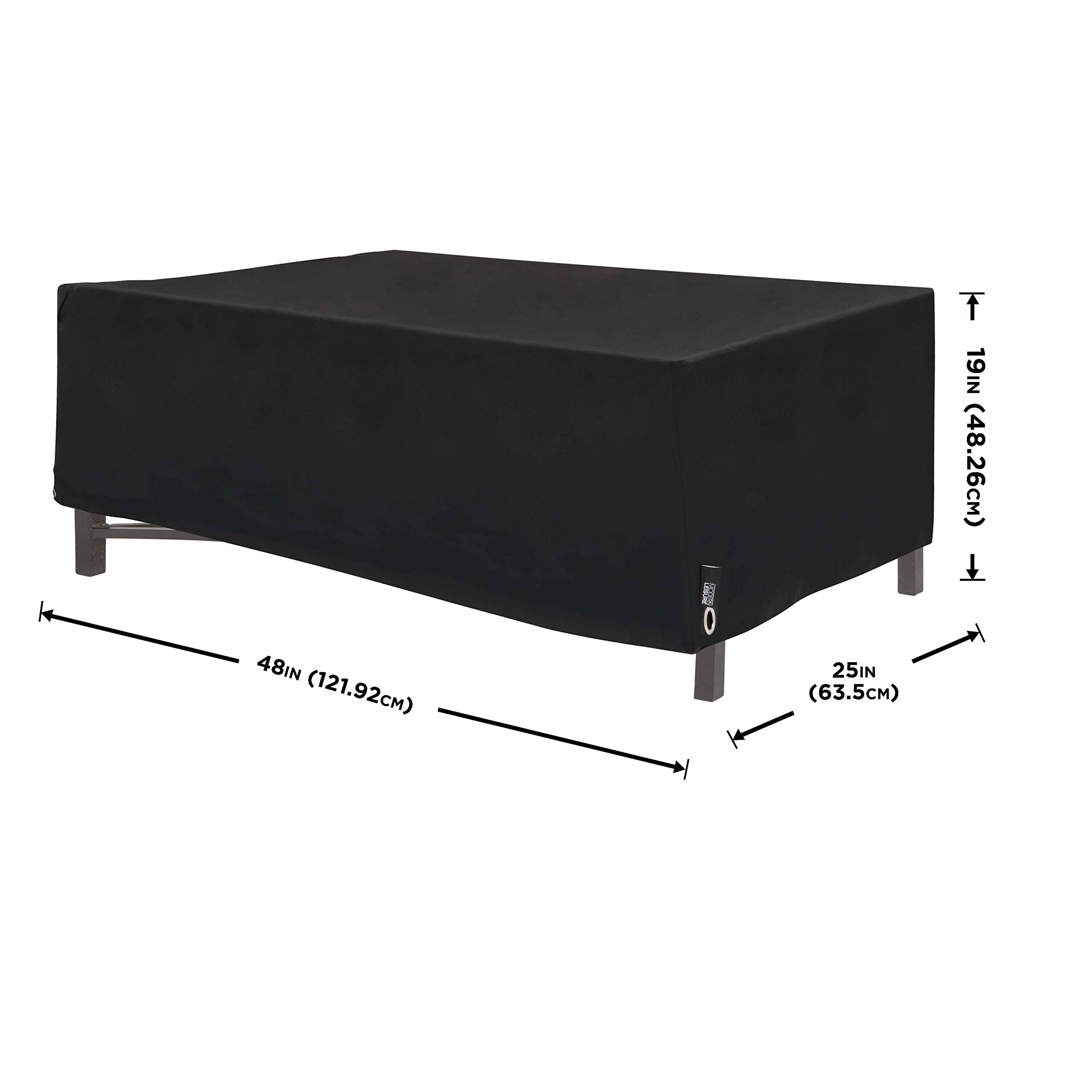 Waterproof Black Diamond Modern Patio Ottoman Coffee Table Fire Pit Cover - 48