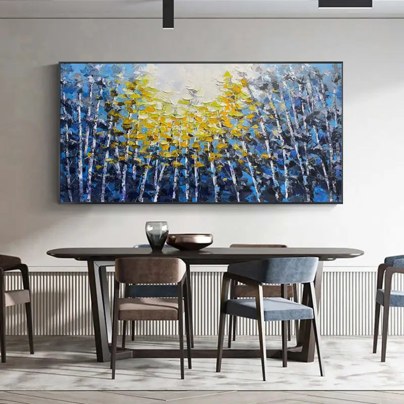 Beautiful Flower and Tree Painting #FT027 - Handmade Canvas Art for Home Decor, Living Room, Bedroom & Office Wall
