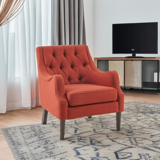 Madison Park Modern Accent Chair - Upholstered Button Tufted Back with Removable 5.75