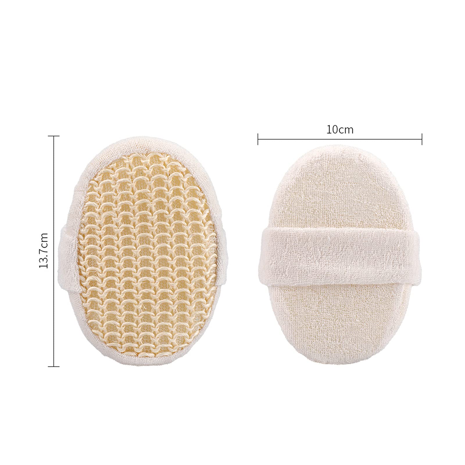 Layfoo Body Exfoliating Sponge - Soft Puff Brush for Gentle Skin Cleansing & Exfoliation | Perfect for Shower, Bath & Body Care (Beige)