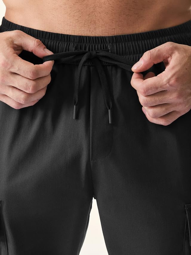 JMIERR Men's Casual Cargo Jogger Pants - Elastic Waist with Drawstring, Stretch Relaxed Fit Work Pants, Tapered Sweatpants for Gym, Workout & Everyday Wear