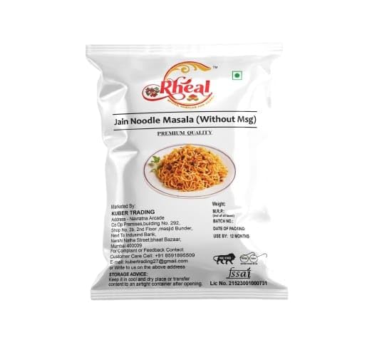 Rheal Jain Noodles Masala | Authentic Maggi-Style All-In-One Spice Mix | Onion & Garlic Free | 250g | Perfect for Jain, Vegan & Vegetarian Cooking | Ideal for Noodles, Soups & Indian Dishes