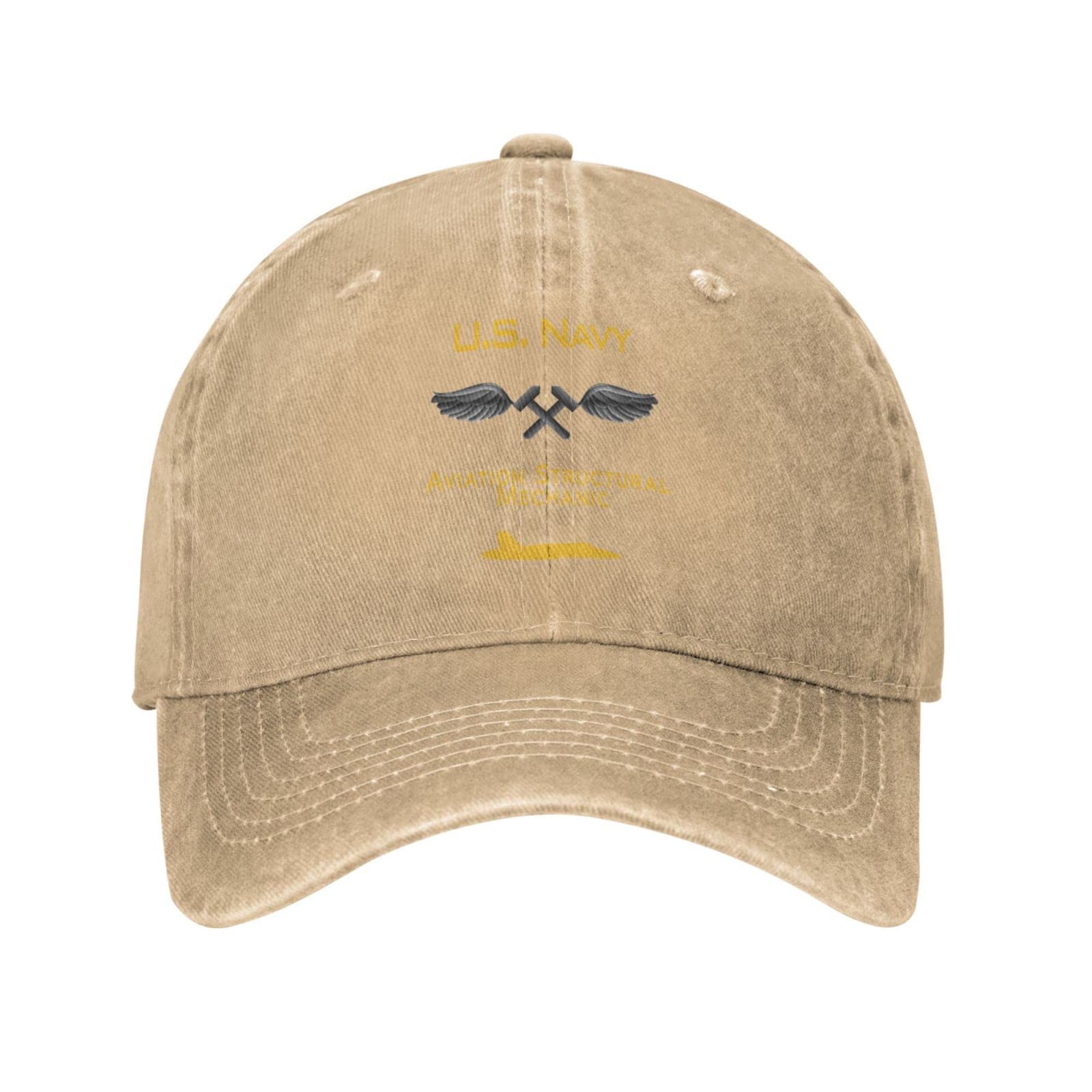 US Navy Aviation Structural Mechanic AM Rating Unisex Denim Baseball Cap - Military Style Sandwich Hat for Work, Outdoor & Casual Wear
