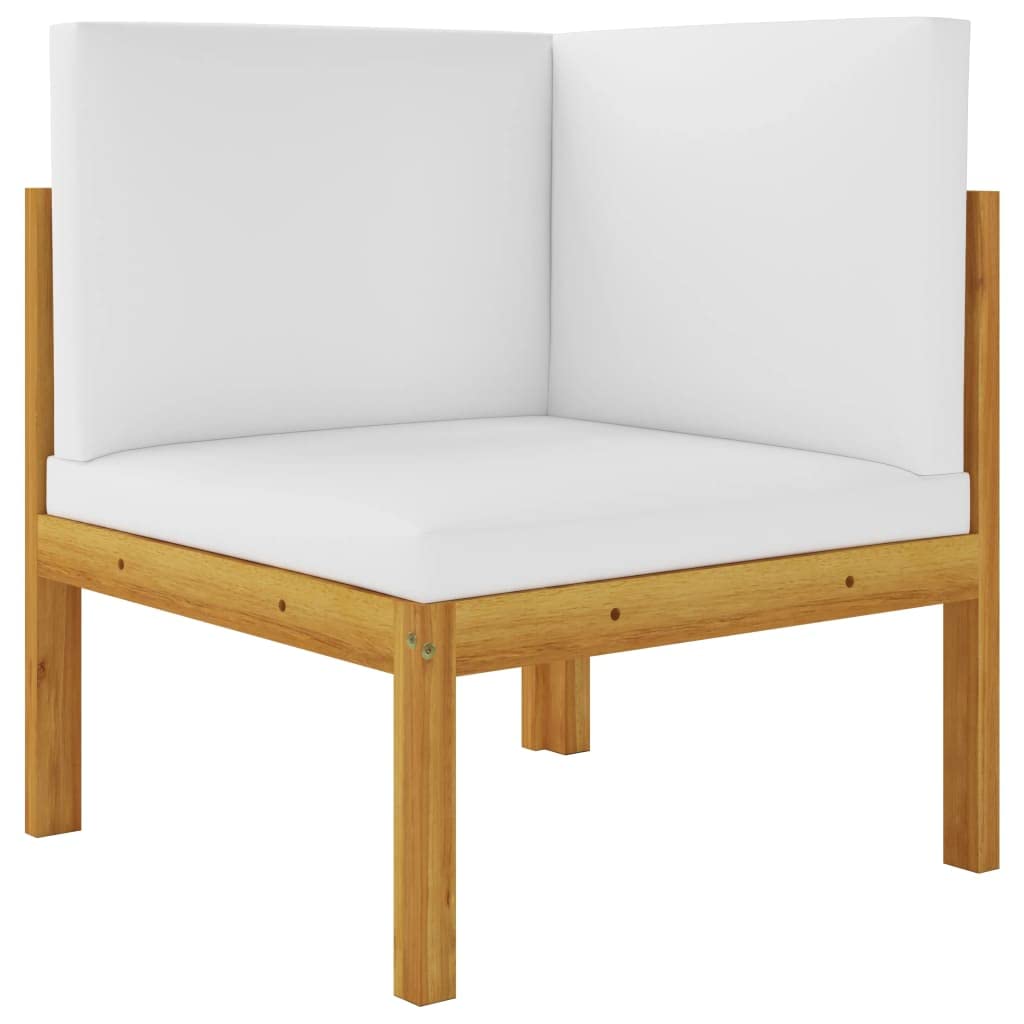 Aisifx Patio Corner Sofa with Cushions - Solid Acacia Wood Outdoor Furniture for Garden, Balcony, and Poolside Relaxation