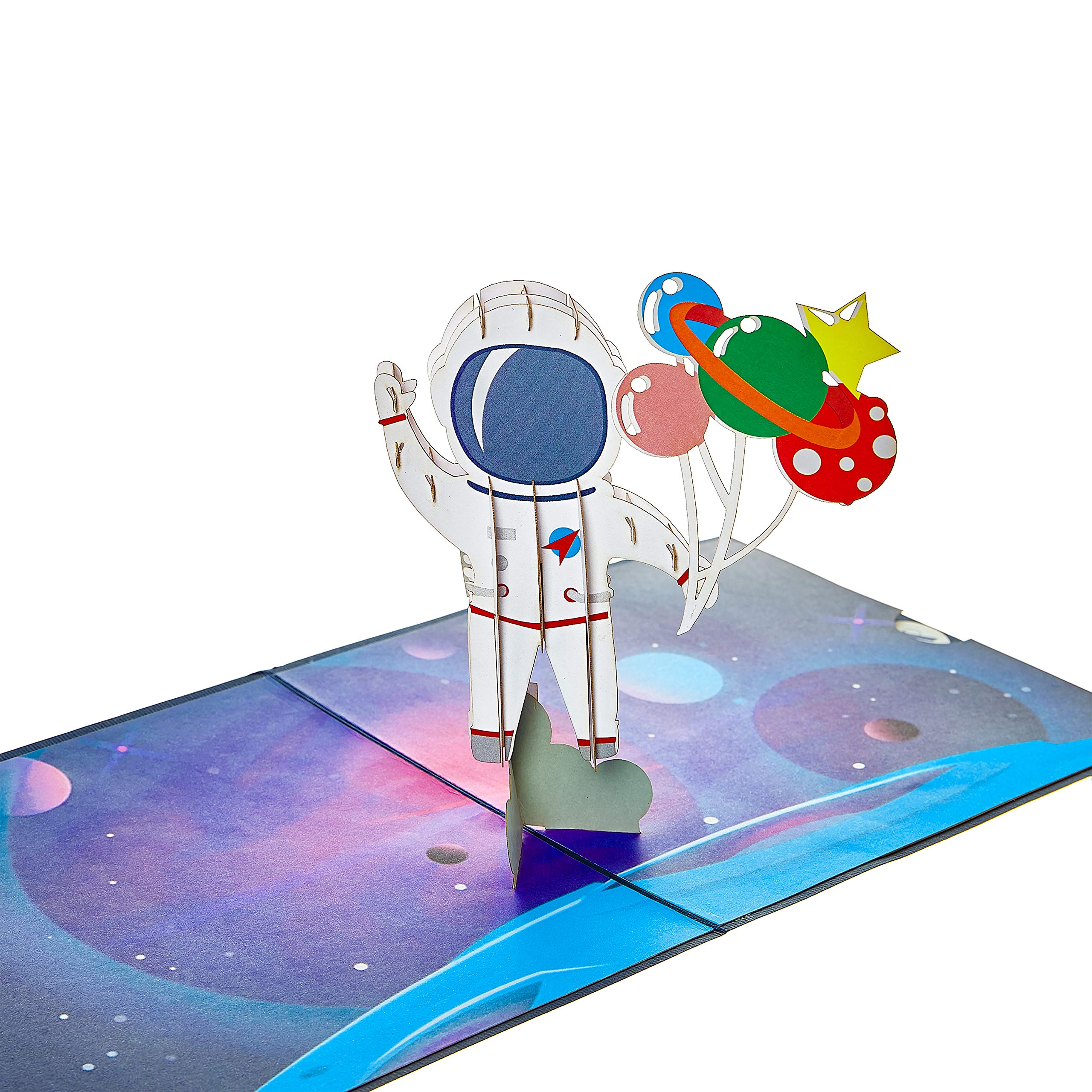 Spaceman Birthday Pop Up Card - 3D Space Shuttle & Astronaut Greeting Card for Kids | Fun & Unique Birthday Gift for Boys, Grandsons, Space Enthusiasts | Perfect for Birthdays, Space-Themed Parties & Special Occasions