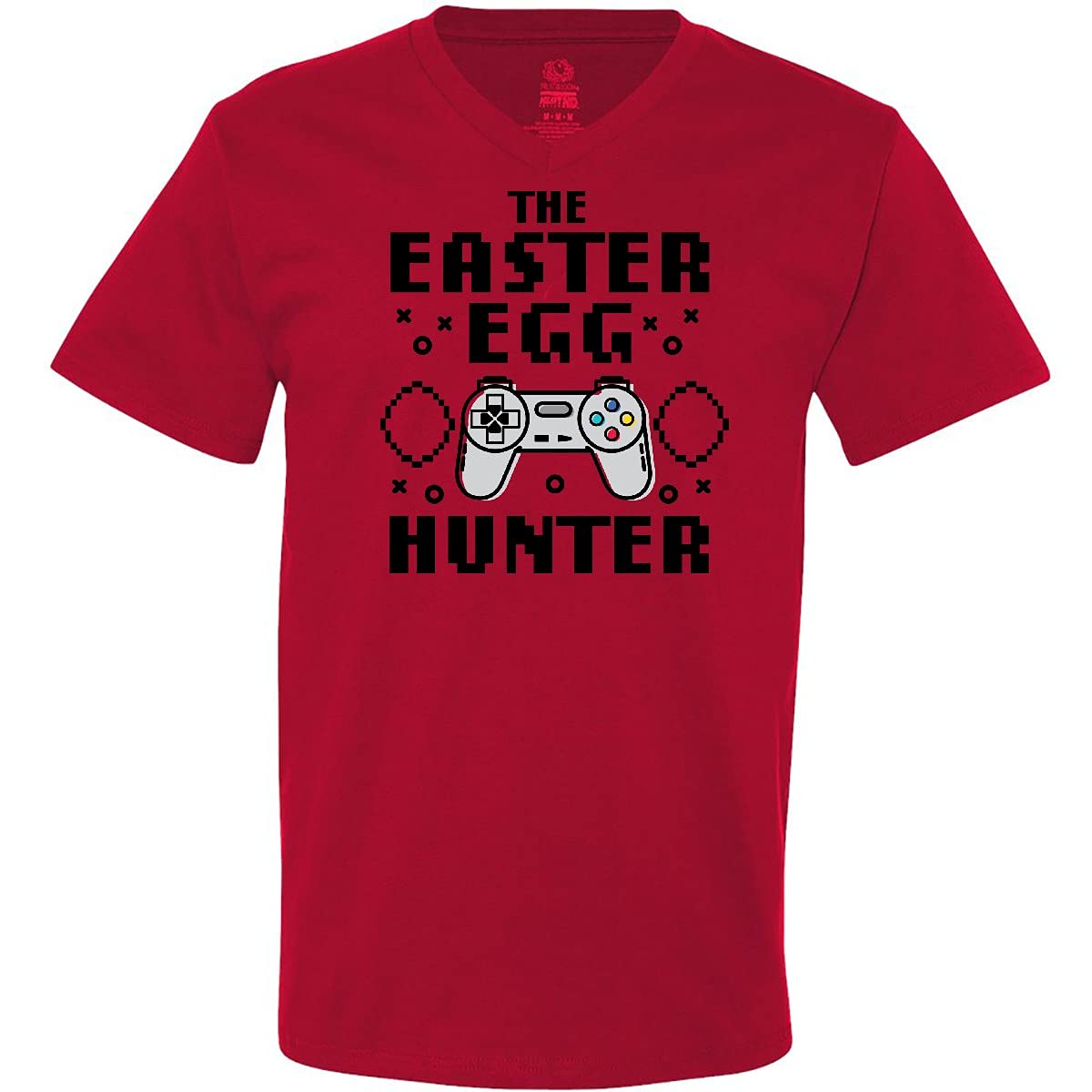 Inktastic Happy Easter The Easter Egg Hunter Gamer Men's V-Neck T-Shirt - Fun Easter Gift for Gamers, Casual Wear & Holiday Parties