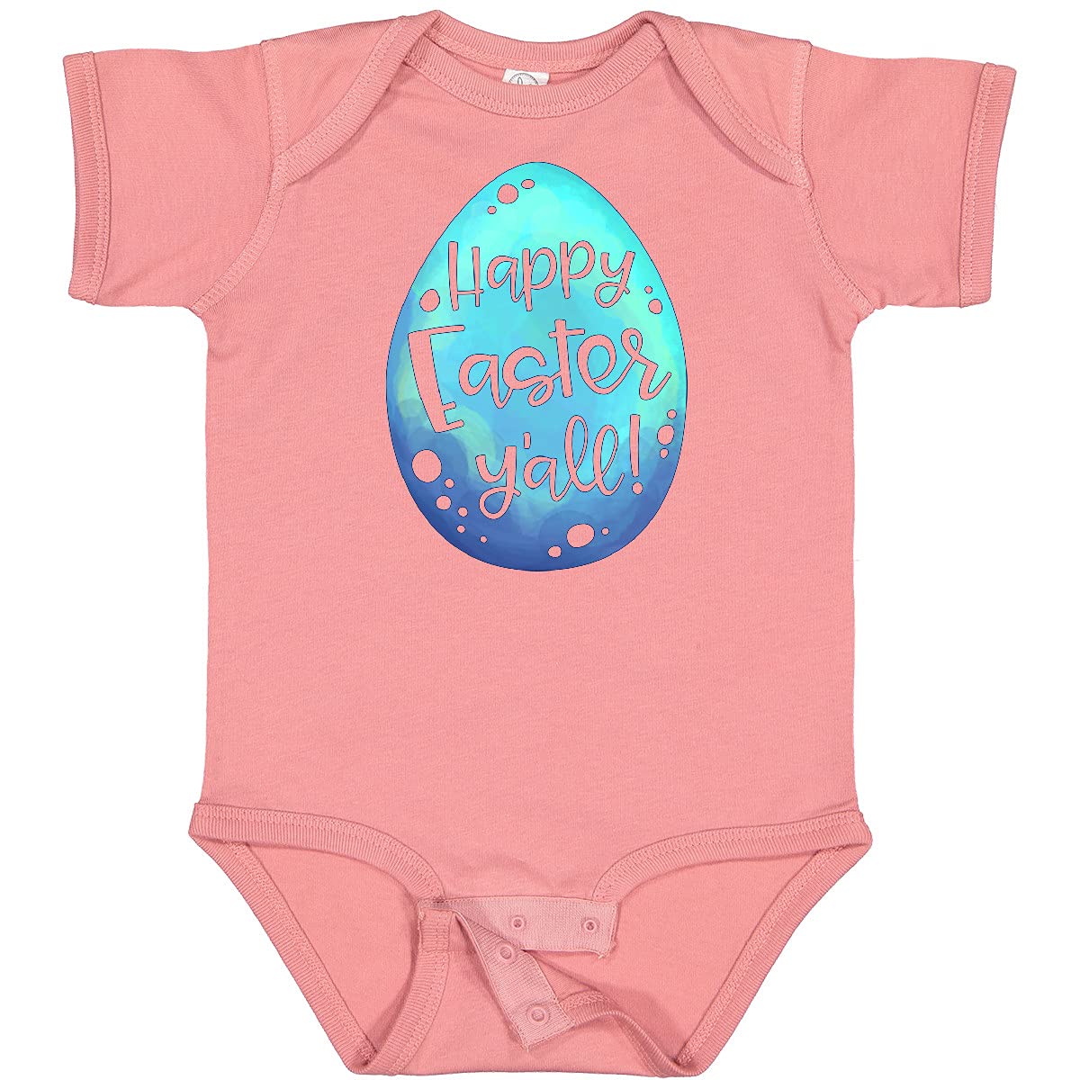 Inktastic Happy Easter Y'all Blue Easter Egg Baby Bodysuit - Cute Easter Outfit for Infants & Newborns - Perfect for Easter Photos, Family Gatherings & Spring Celebrations
