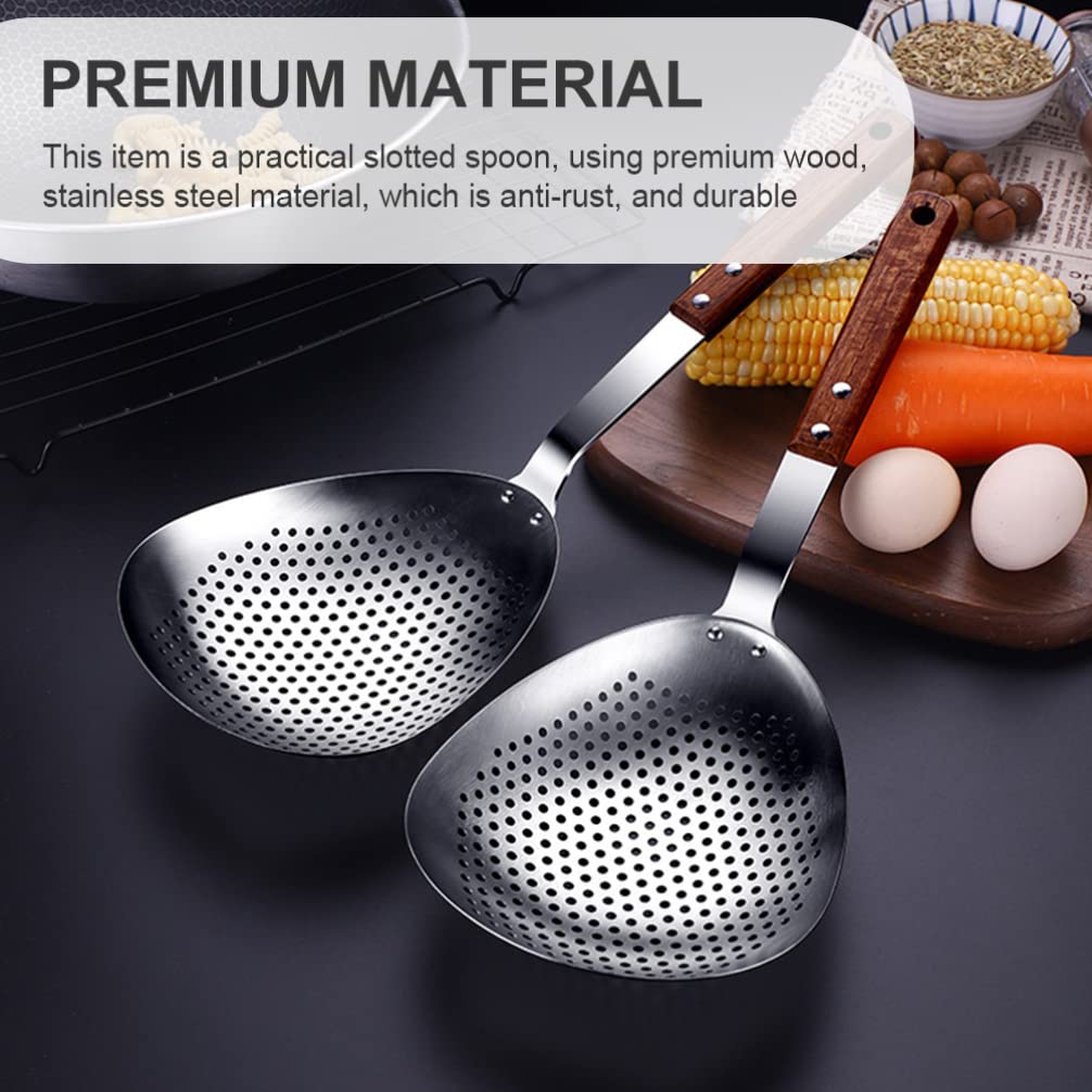 Ergonomic Stainless Steel Pepper Spoon & Noodle Strainer - Perfect for Frying, Cooking, and Kitchen Use - Durable Kitchen Accessory for Home & Restaurant