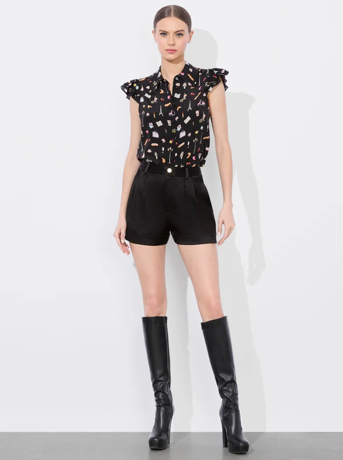 Alice & Olivia Martel Blouse - Women's Elegant Floral Print Silk Top for Work & Evening Wear | Perfect for Office, Date Night & Special Occasions