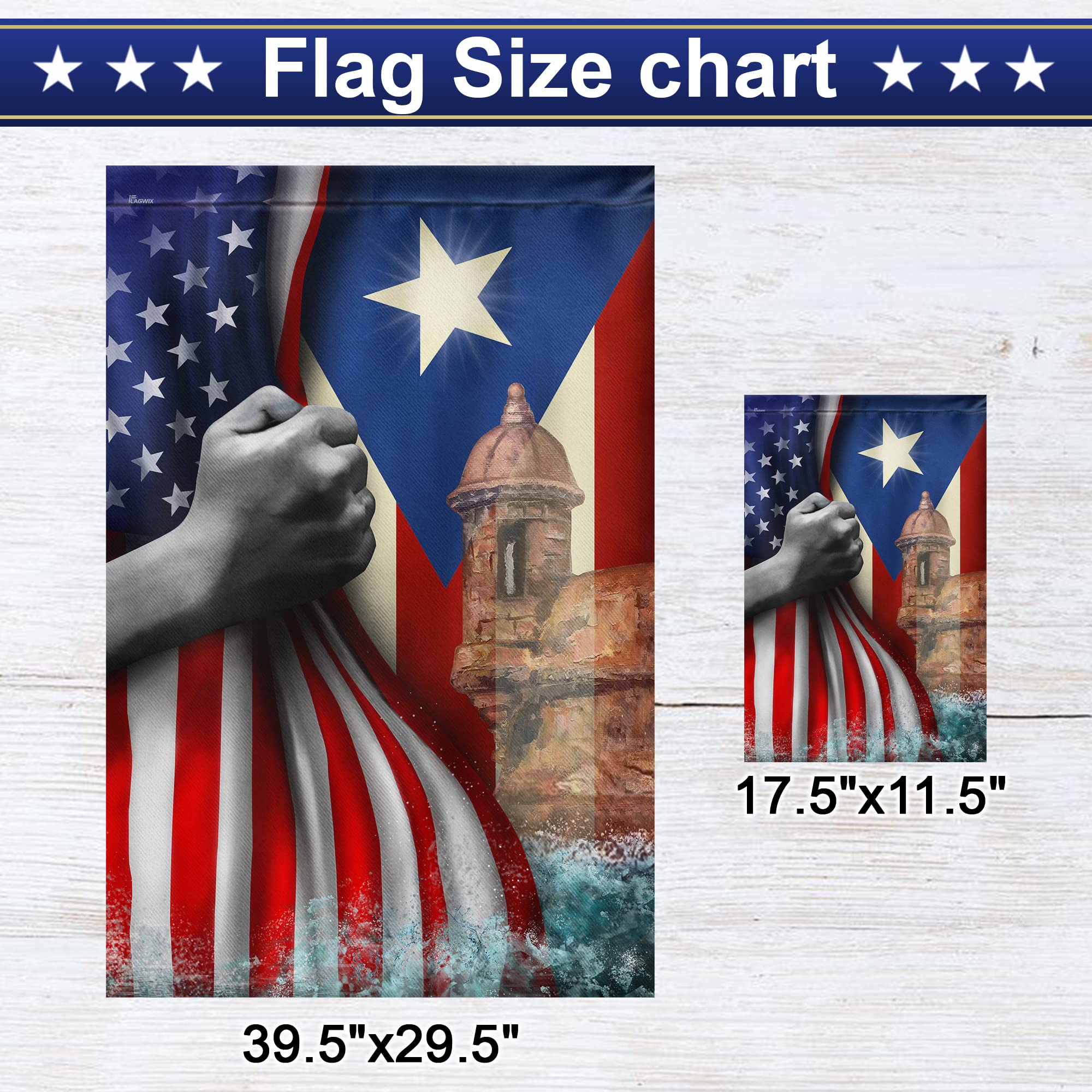 Premium Puerto Rico Flag - Double Sided Heavy Duty 12x18 Inch Puerto Rican American Garden Flag - All Weather Outdoor Decoration for Patio, Yard & Home Decor - Perfect for Independence Day & Cultural Celebrations