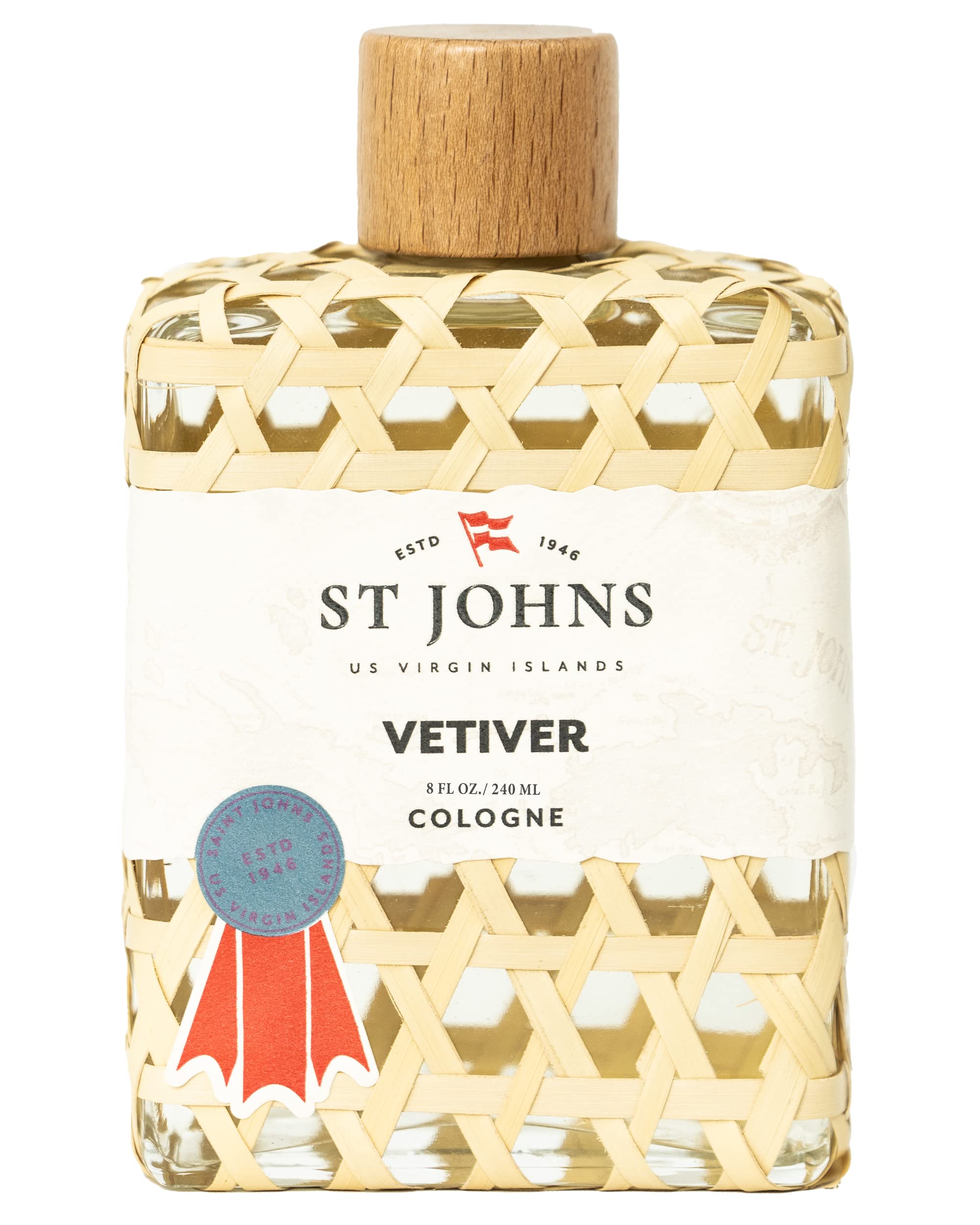 St. John's Classic Vetiver Cologne for Men | Virgin Islands Inspired Fresh & Sophisticated Fragrance | 8 oz Eau de Cologne | Perfect for Date Nights, Office Wear & Special Occasions