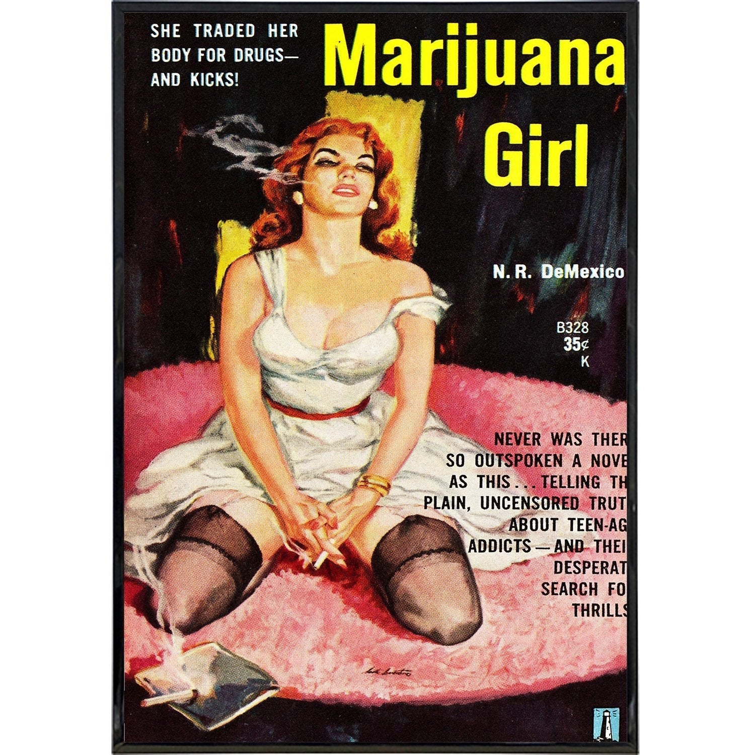 Marijuana Girl Comic Cover Print - Vintage Stoner Art Poster for Room Decor, Gifts & Cannabis Enthusiasts - Perfect for Bedroom, Living Room & Man Cave