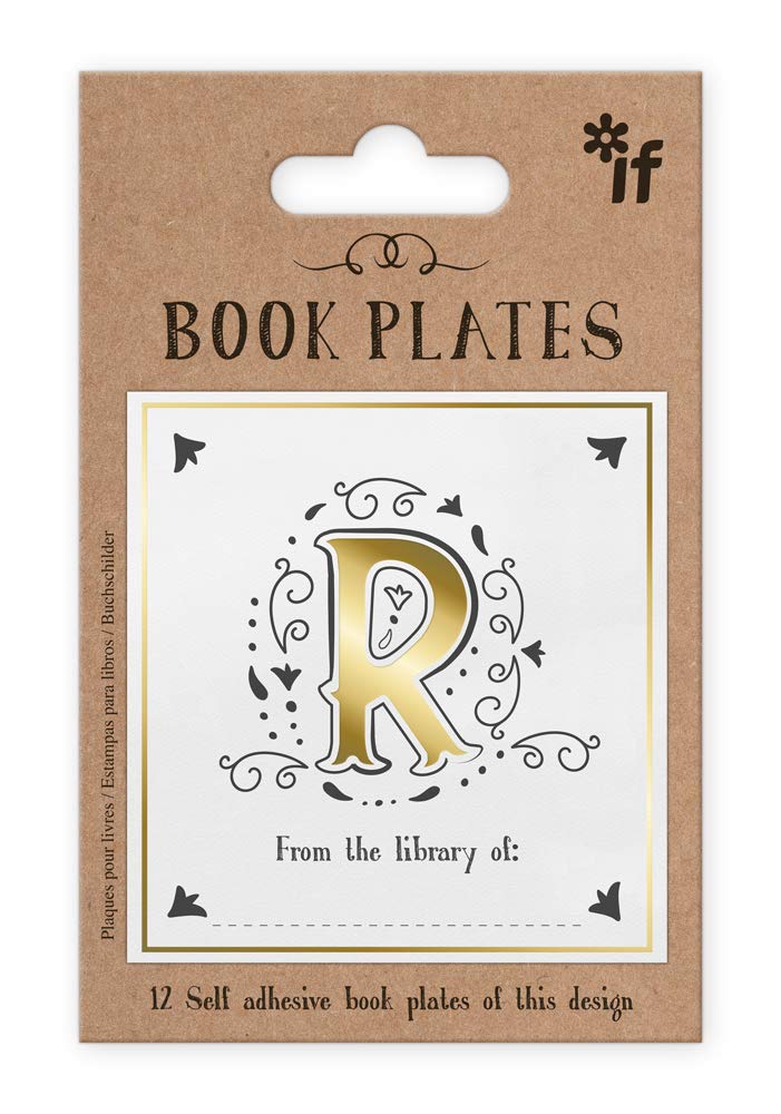 Personalized IF Letter Book Plates - Monogram Letter R for Customized Books, Gifts & Home Decor | Perfect for Baby Showers, Weddings & Library Organization