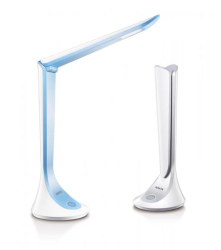 ADATA Tulip LED Desk Lamp - Adjustable Brightness, White & Blue Light, UK 3-Pin Plug (AL-DKDD300-8W55WB) - Perfect for Home Office, Study, Reading & Bedside Lighting