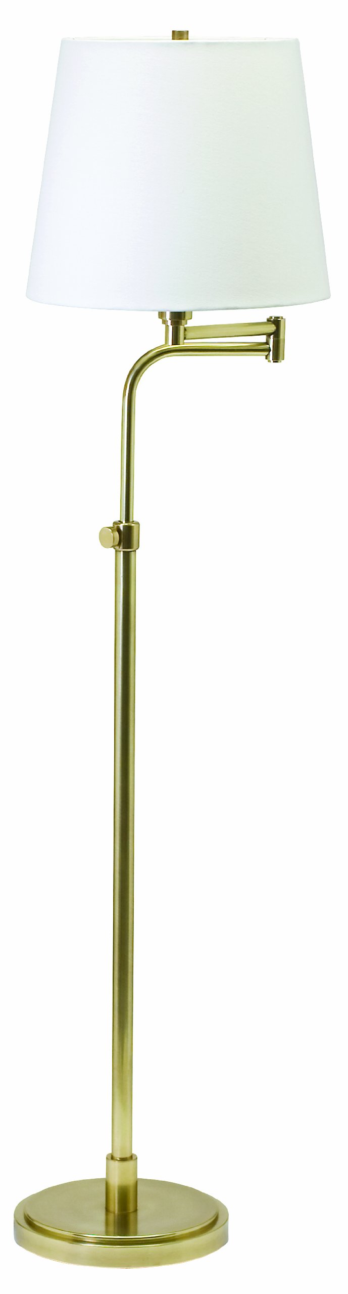 House Of Troy TH700-RB Town House Collection Portable Floor Lamp - Raw Brass Finish with Off-White Linen Hardback Shade - Perfect for Living Room, Bedroom & Office Lighting