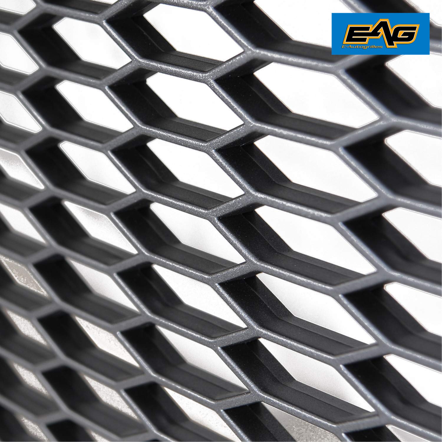 EAG Replacement ABS Upper Grille with Amber LED Lights - Charcoal Gray - Fits 2002-2005 Ram 1500/2500/3500 - Durable Front Grille Upgrade for Off-Road & Truck Customization