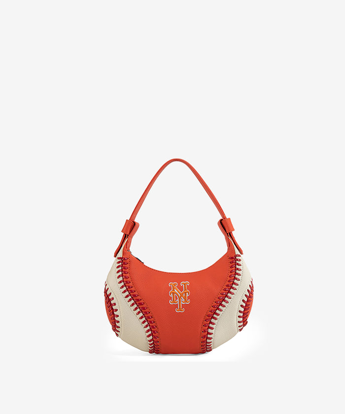MLB New York Mets Hobo Bag for Women - Stylish Crossbody Shoulder Purse - Perfect for Baseball Games, Shopping & Daily Use