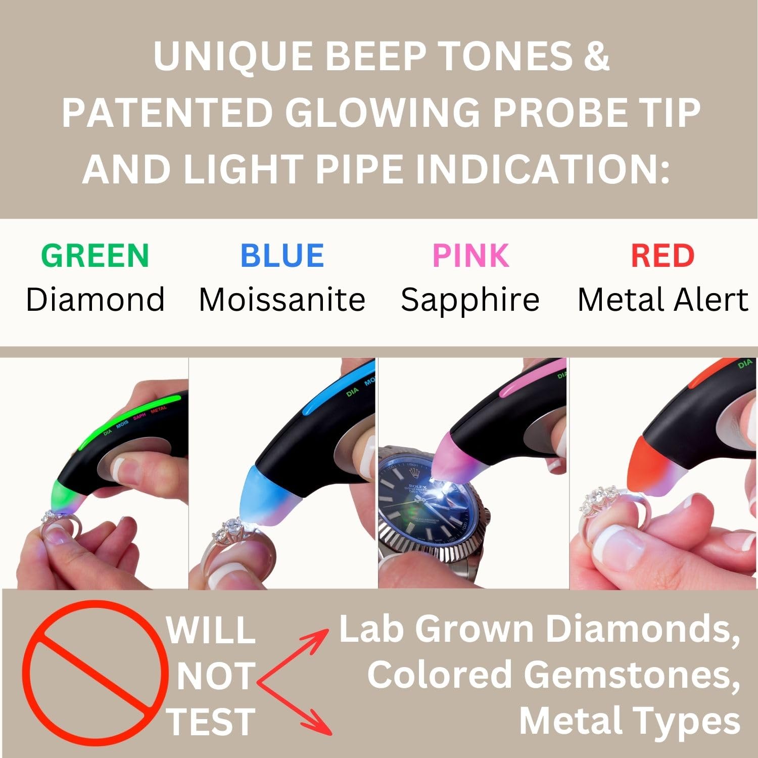 GemOro UltraTester 3+ Diamond Tester - Professional Jewelry Testing Tool for Diamonds, Moissanite & White Sapphires | Accurate Gemstone Identification with LED Display | Perfect for Jewelers, Pawn Shops & Home Use
