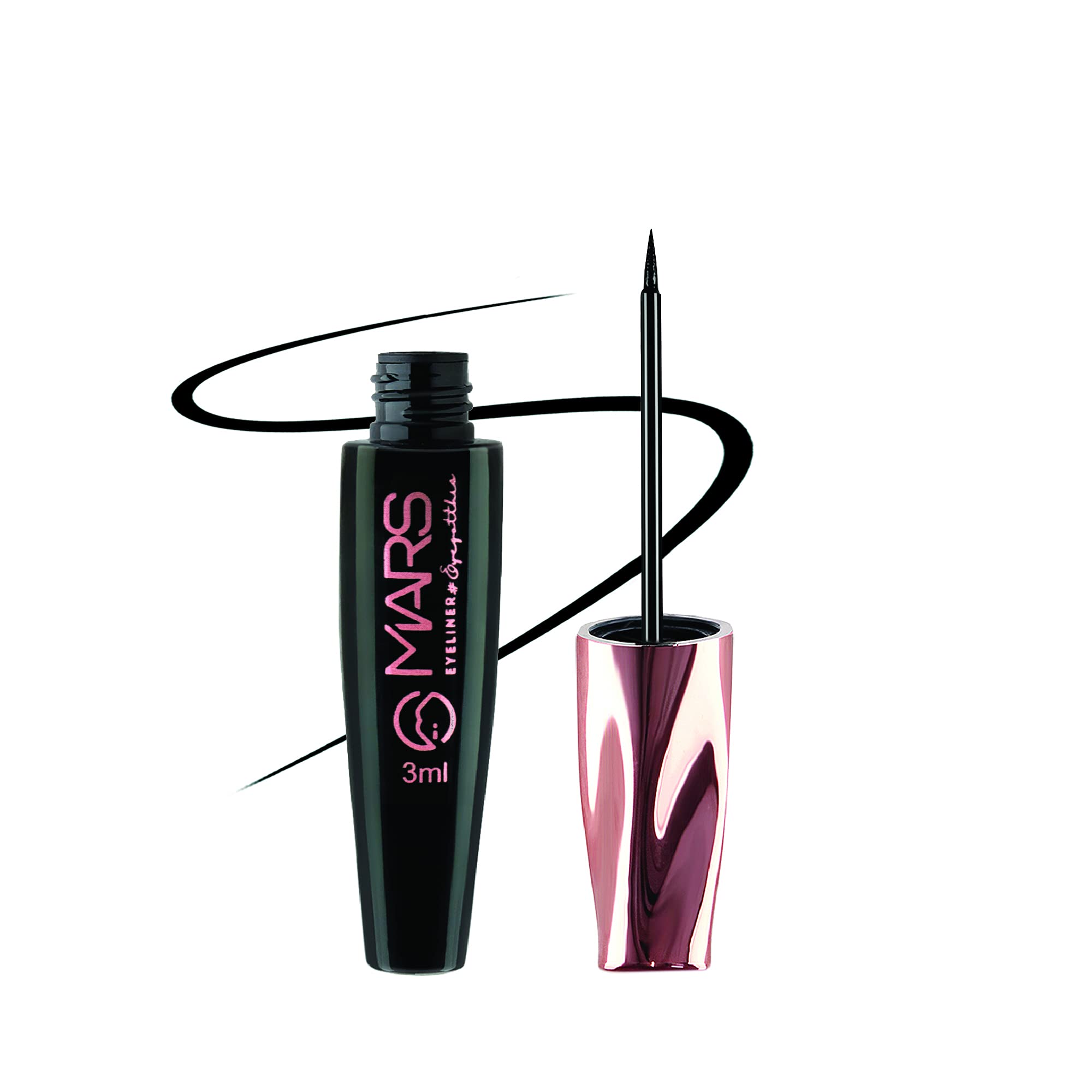 Mars Waterproof Eyeliner Set of 3 - Smudge Proof Long Lasting Liquid Eyeliner for Precise Winged Liner - Perfect for Party, Wedding & Everyday Makeup Looks